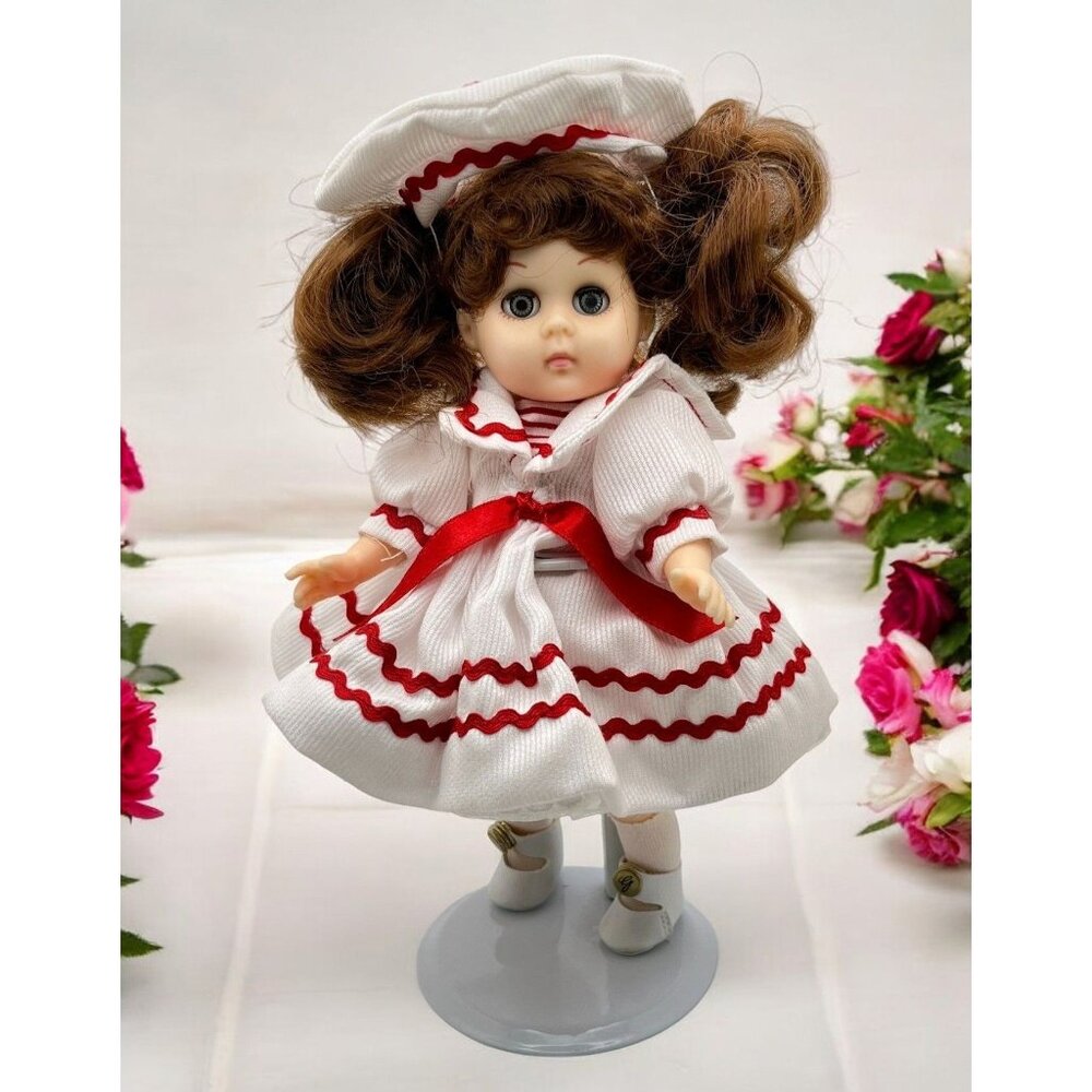 Vintage Ginny Dress Me Doll Red Head Sailor Outfit Vogue Dolls 1984 with Stand
